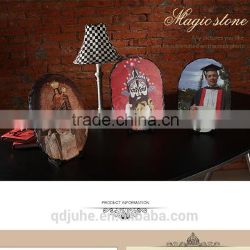 best sellingoval shape with footstand wholesale Rock photo frame for sublimation printing