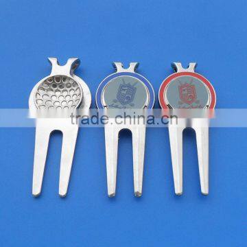 34*80mm wholesale metal golf divot repair tool stick custom logo magnetic ball marker