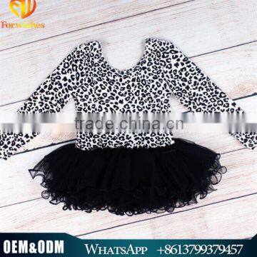 2016 New Spring Good Quality Children Clothing Kids Leopard Tulle Ballet Petti Dress