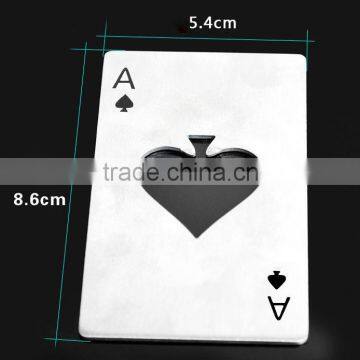 hot selling brushed stainless steel playing card bottle opener/opener business card