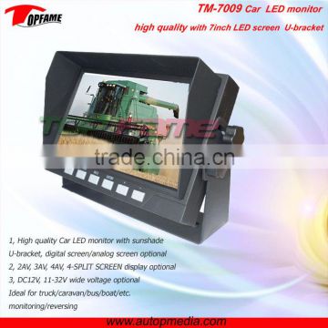 TOPFAME TM-7009 7inch Car LCD monitor with sun shade and 4 Split Screen Display