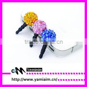 New Girl 3.5mm Crystal Dust-proof Plug Earbuds Stopper Cap For iPhone HTC