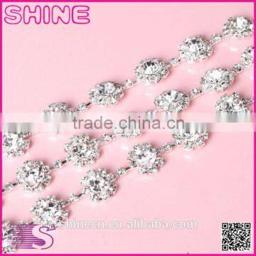 Korea style High quality diy strass cup chain YIWU Wholesale AAA Hot fix shining loose Rhinestone chain