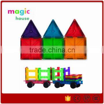 Hot sales Children's popular environmental magnetic toy / Magnetic Tiles Deluxe Building Set 56 Piece many colours