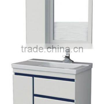 Huida plywood modern wall hung vanity cabinets, ceramic basin