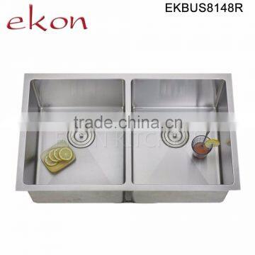 High Quality Double Bowl Handmade Commercial Stainless Steel Sinks photo-6