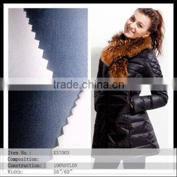 Nylon taslon taiwan manufacturer fabric with white breathable coated for jackets