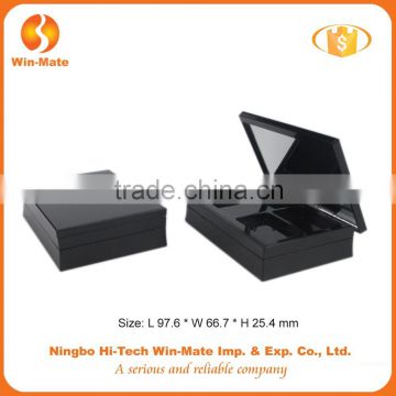 Factory promotion! 2 layer foldable 5 color black large Eyeshadow Palette box with mirror