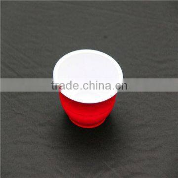 disposable plastic red soup bowl , beer pong cup