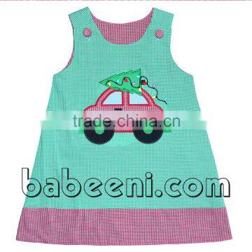 Adorable reversible applique A-line dress for Christmas