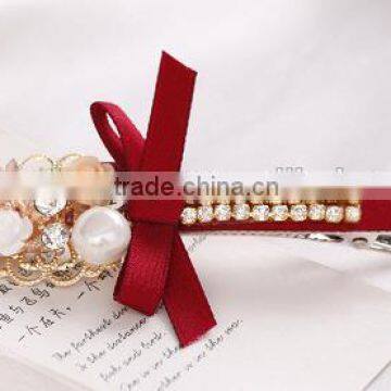 Newest Decorative Hair Bow Flower Beads Hair Clip Design Bridal Hair Accessory photo-5