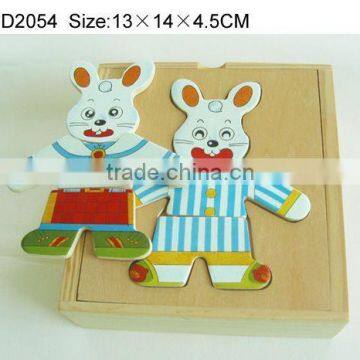 Rabbit Dress-up Educational Wooden Toy