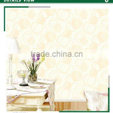 latest foaming non woven wallpaper, lemon yellow modern geometric wall decal for powder room , eco-friendly wall decor warehouse