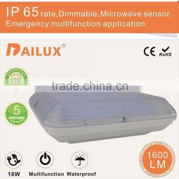 Plastic cover motion sensor 20w led ceiling lights surface mount