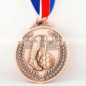 ABS plastic medallion with ribbon, gold plastic sport medallion