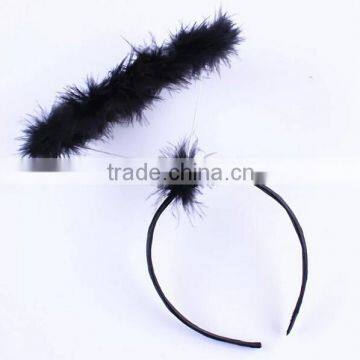 Black feather angel halo headband