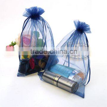 15x20cm blue large organza gift bags jewellery storage pouches with promotion drawstring security recyclable