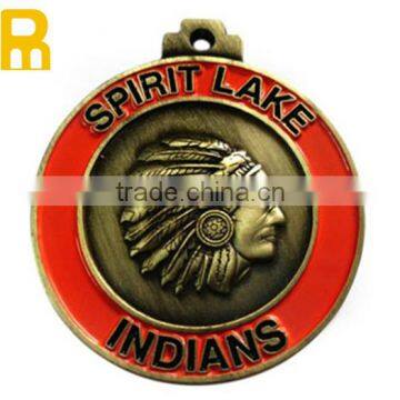 Custom metal medal with plating gold nickle broze color and cutom ribbon