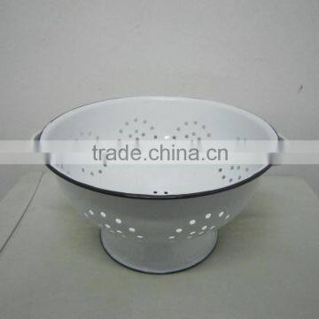 Enamel metal colander, cheap fruit colander