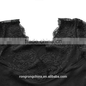 Lace Embroidery Tops Breast up TankTop Black Tops photo-5