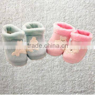 Winter thermal cotton-padded waterproof anti-slip soles slippers,home floor microsuede with Teddy logo warmly children boots