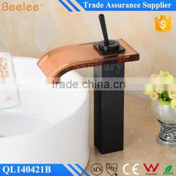 Glass Single Lever Waterfall Basin Faucet