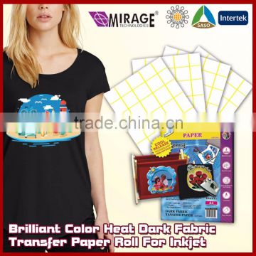 Brilliant Color Heat Dark Fabric Transfer Paper For Inkjet