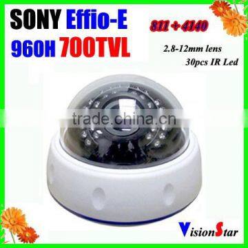 30 Pcs IR Leds 700tvl Sony Effio-E 960H CXD4140GG 2.8-12mm Varifocal Lens CCTV Dome Security Indoor Camera Vision Star