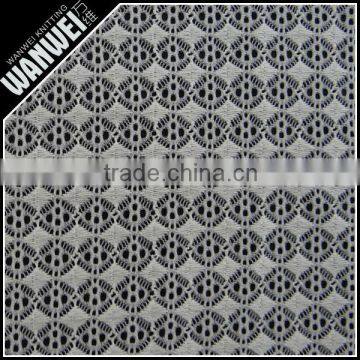 Diamond and Dots Crochet Resilient Hollow Yarn Fabric Print Customed Color Nylon Spandex Lace Fabric for Dress and Skirts 5021 photo-4