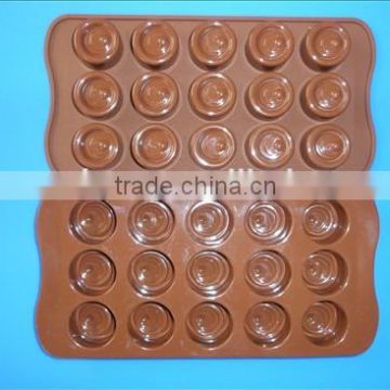 FDA/LFGB/SGS approved non-stick round shape silicone chocolate mold tray