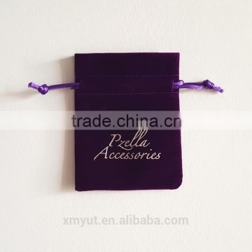 velvet jewelry pouch with logo