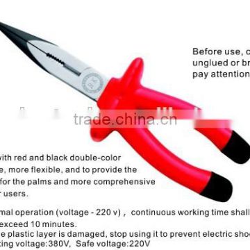 Long Nose Pliers With Red Insulated Handle