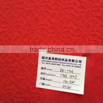2016 Polyester Spandex checks design knit Jacquard for lady's dress