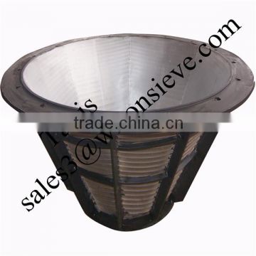 Welded stainless steel wedge wire basket