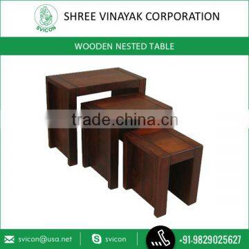 Gorgeous High End Exotic Solid Wooden Nested Table