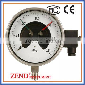 Electric contact pressure gauge diameter 100mm unit Mbar unit psi low price but good quality