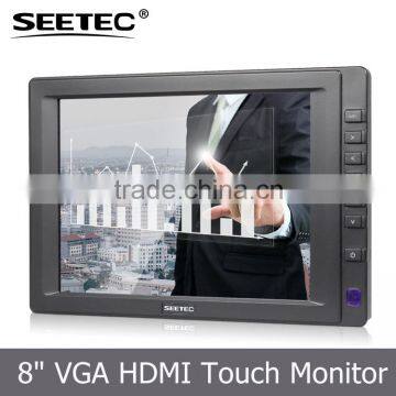 8 inch lcd tft color screen 4:3 VGA video audio HDMI input portable finger monitor