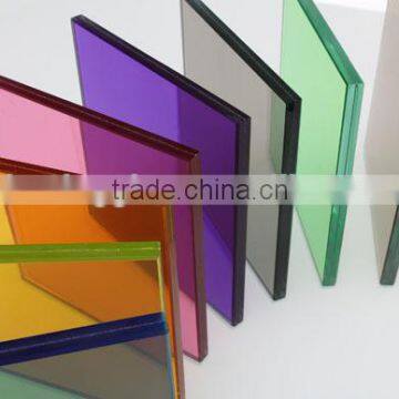 3mm+0.38PVB+3mm tempered laminated glass with Pantone color