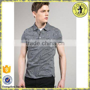 Knitted Short Sleeve Polo Shirt For Work Wear Uniforms With Fashional Printed T-Shirt Design