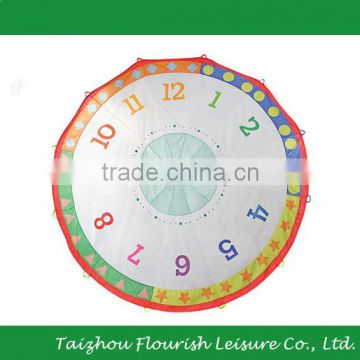 12' Outdoor Clock Printing Teaching Toy Nylon Mini Parachute For Kids