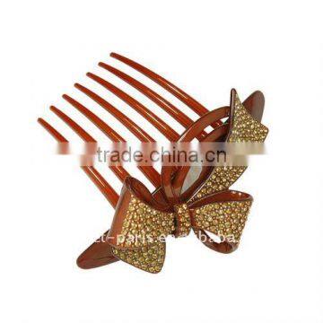 Fashion bow knot rhinestone Insert Comb