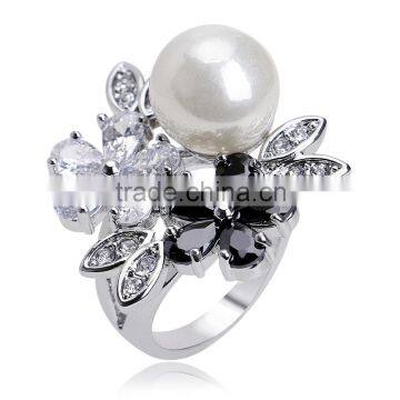 Flower Ring Jewelry 18k White Gold Plating Multi Austrian Crystal Fashion Rings