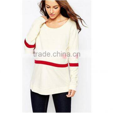 Fashion maternity sweatshirt in placement red stripe wholesale t shirt