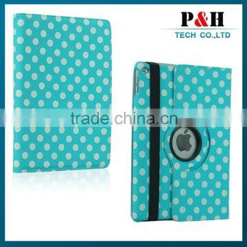 Dot pattern leather case for ipad 6,stand case for ipad 6