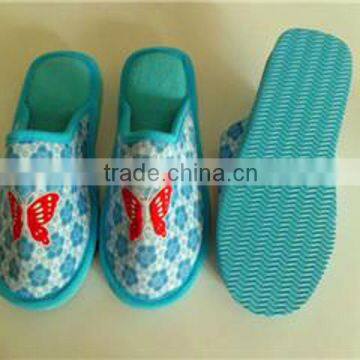 sky blue warm cotton insole home girls bathroon slipper open back heel ladies indoor bathroom slipper