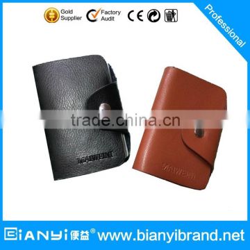 Fashion Business Credit Card Holder Bags PU Leather Strap Buckle Bank Card Bag