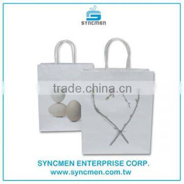 Customized White Kraft Paper Bag Printed Customized Logo photo-6