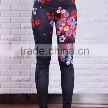 High quality flower print sublimation prints cheap wholesale korean sexy lady tights leggings