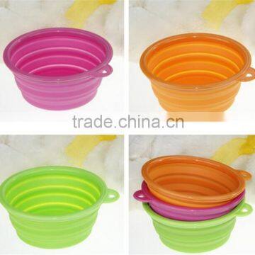 Dog Cat Pet Portable Silicone Collapsible Travel Feeding Bowl Water Dish Feeder