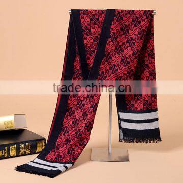 custom new high quality wool spinning male men's winter scarf